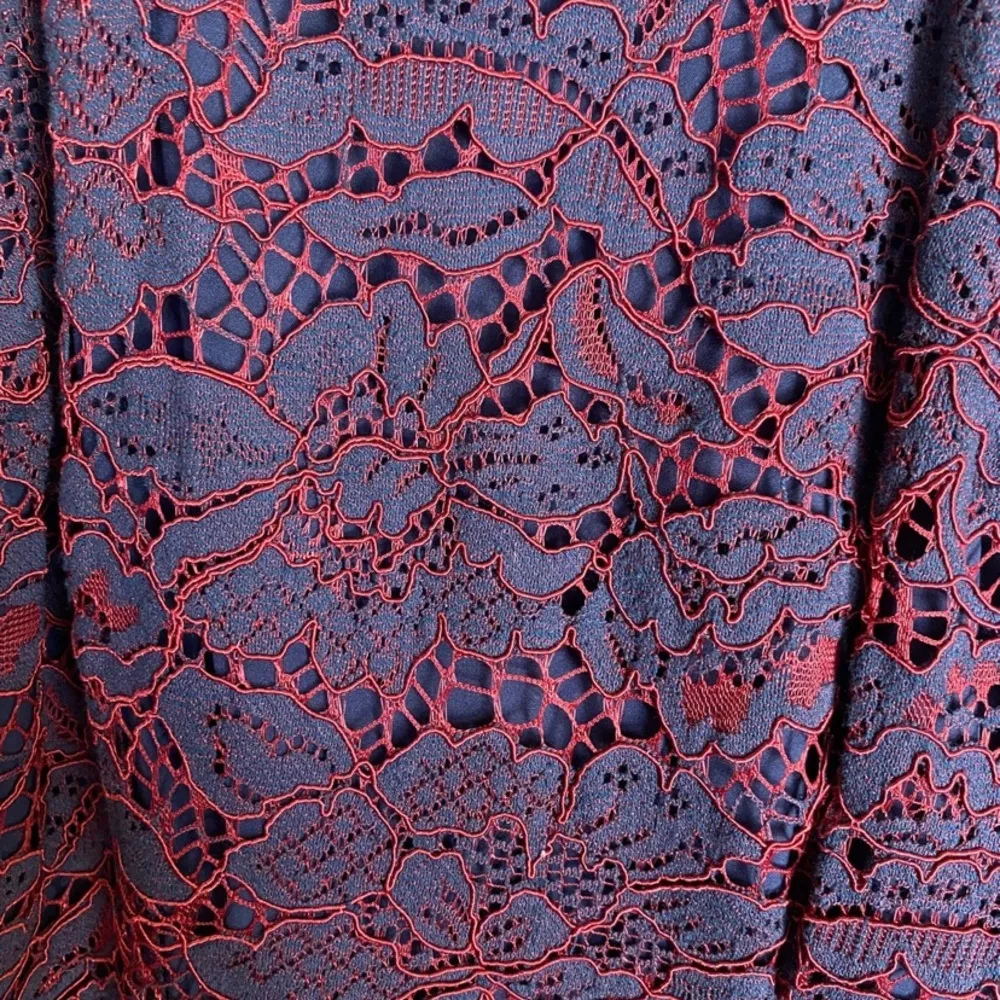 ModCloth A Night Like This Navy Sleeveless Midi Dress With Red Lace Overlay - Image 4