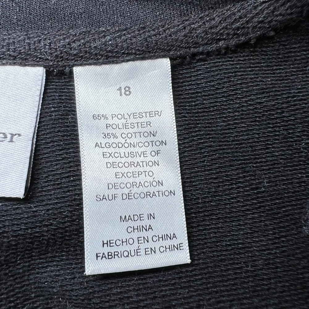 Alfred Dunner Vest Womens 18 Black Full Zip Embellished Layering Comfy Sparkle - Image 5