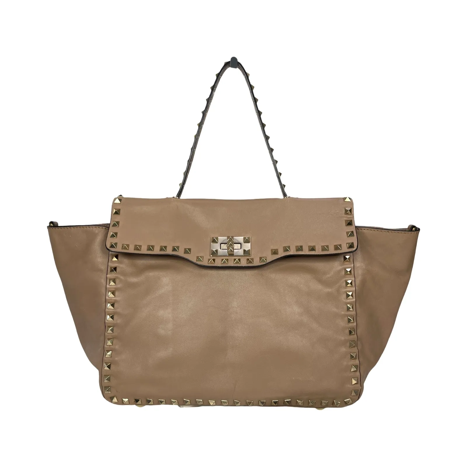Valentino Garavani Rockstud Tote Bag in Poudre Beige Leather - Image 2