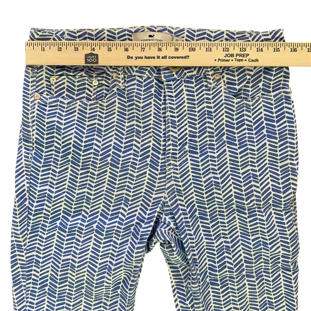Vineyard Vines Jamie High-Rise Chevron Jean Blue White Nautical Beach Size 29 - Image 7