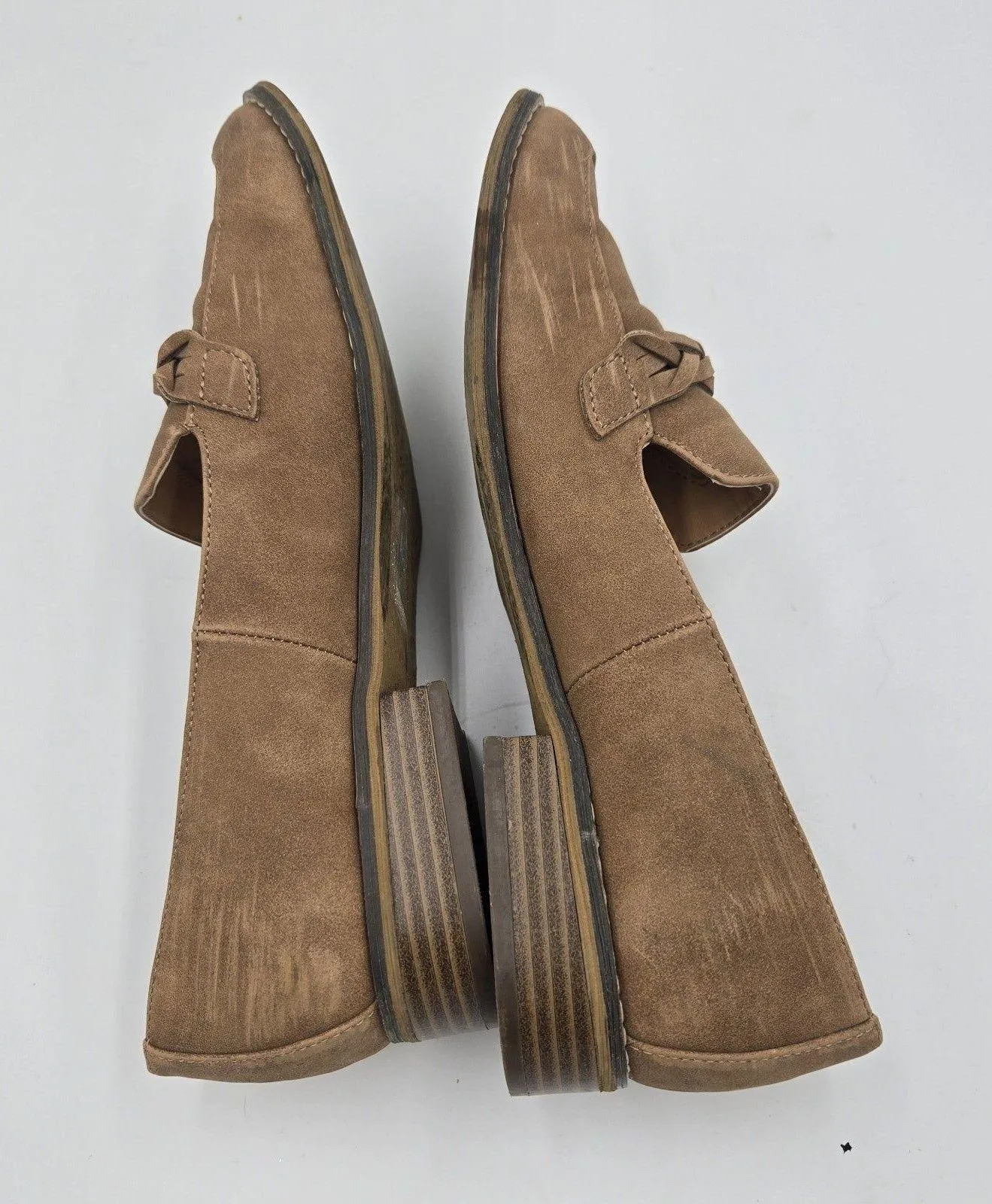 Indigo Rd. Raven Loafers Women's Size 8.5 M Tan Brown Braided Faux Suede Vintage - Image 9