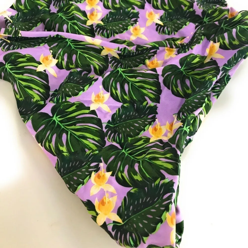 Seabellas Palm Print Monokini Bathing Suit Purple Size L - Image 7
