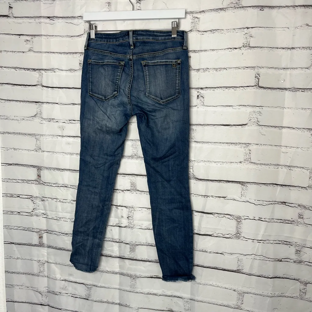 Jessica Simpson Kiss Me Mid Rise Skinny Jeans Women’s 27 Blue Faded Hem Stretch - Image 10