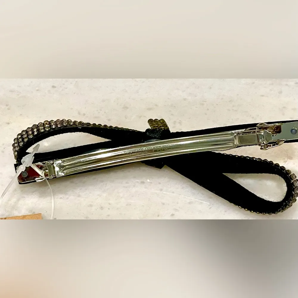 Brown Rhinestones Hair Clip Full Crystals Hair Bow Snap Clip - Image 4