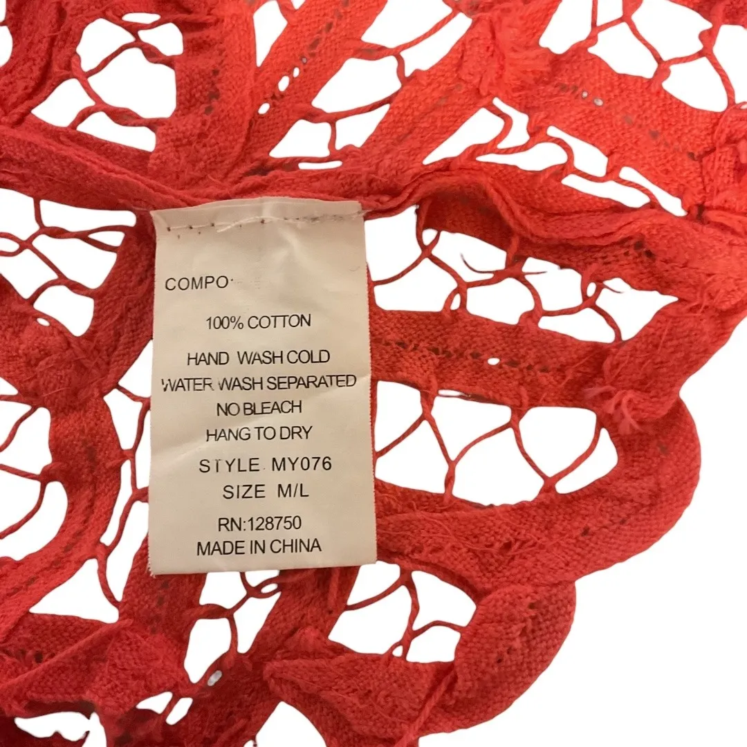 verty Women's Sleeveless Open Work Lace Layering Tank Cami Cropped Top Sz M / L - Image 6