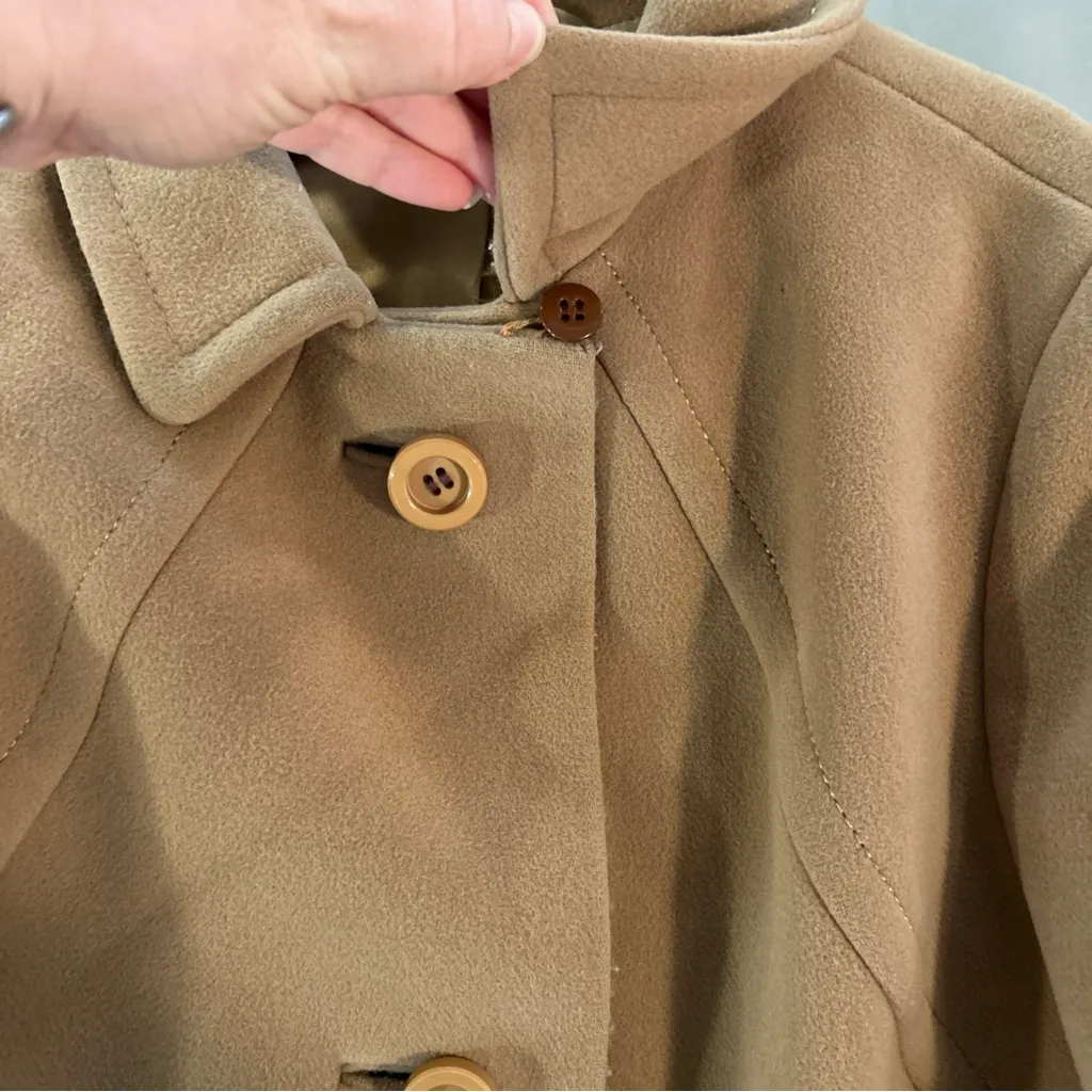 Vintage Womens Joseph Horne Co Tan Long Wool Coat Mid - Image 8