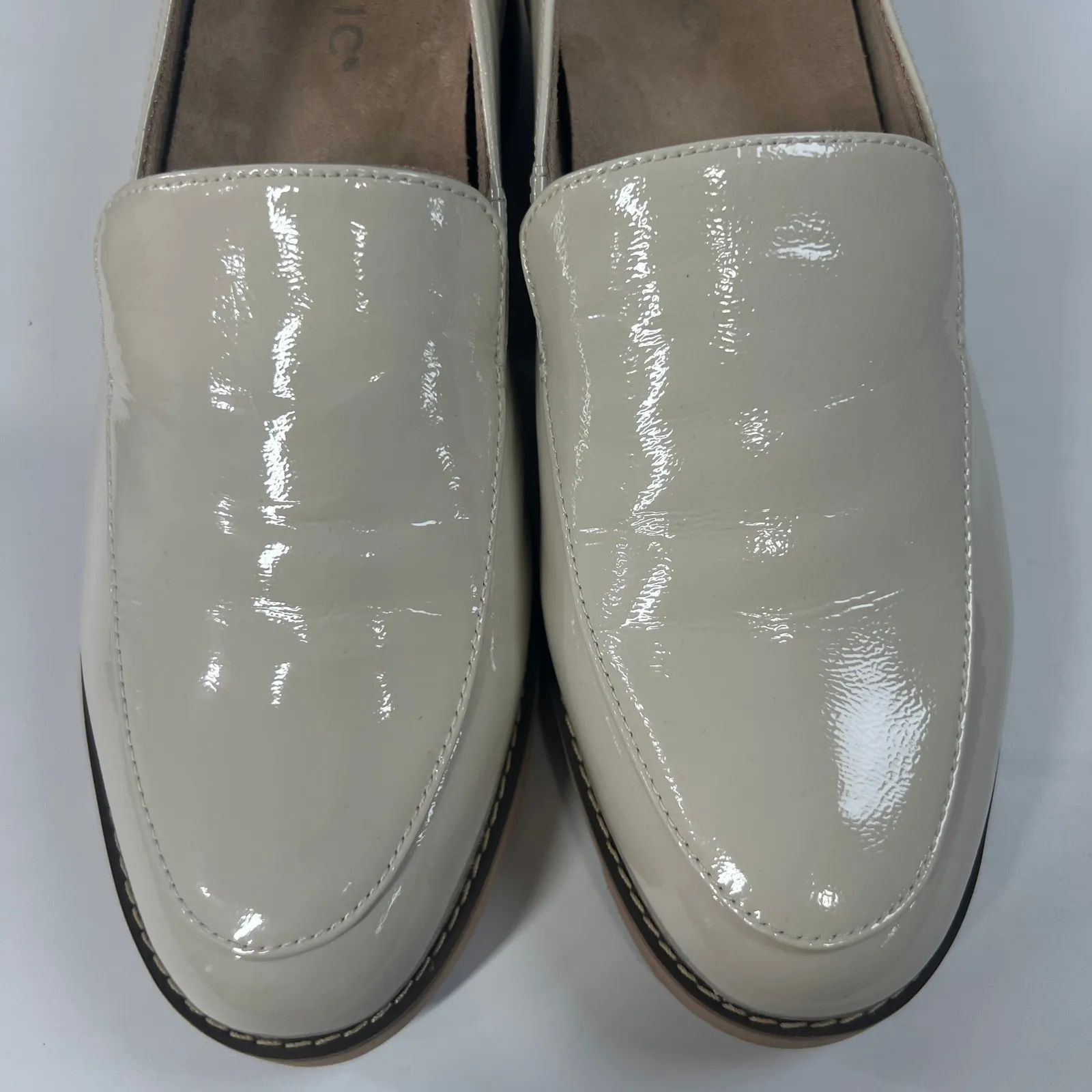 Vionic Kensley‎ Patent Leather Loafers Beige Platform Comfort Shoes Women's 9 - Image 6