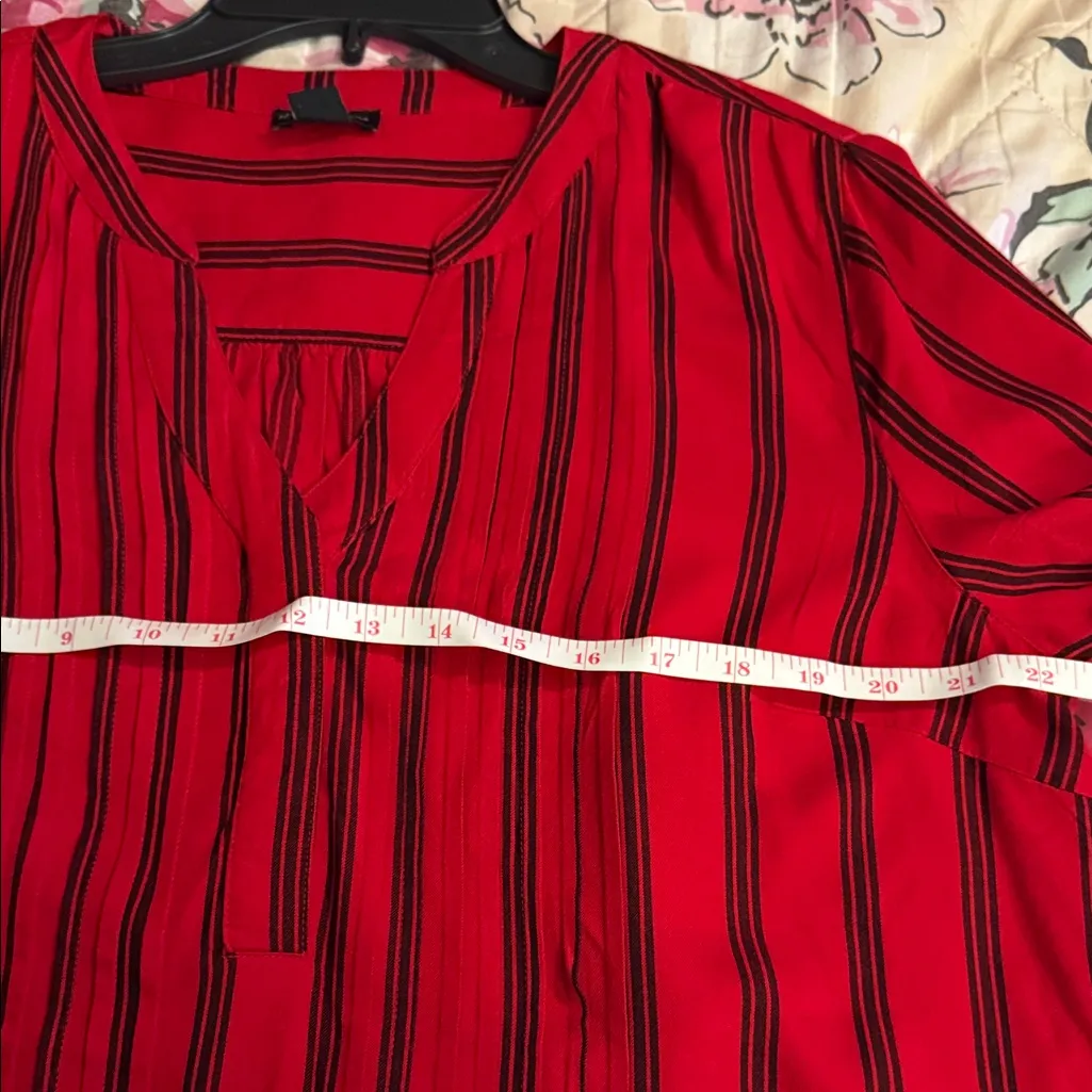 Catherine Malandrino Red and Black Striped Blouse - Image 7