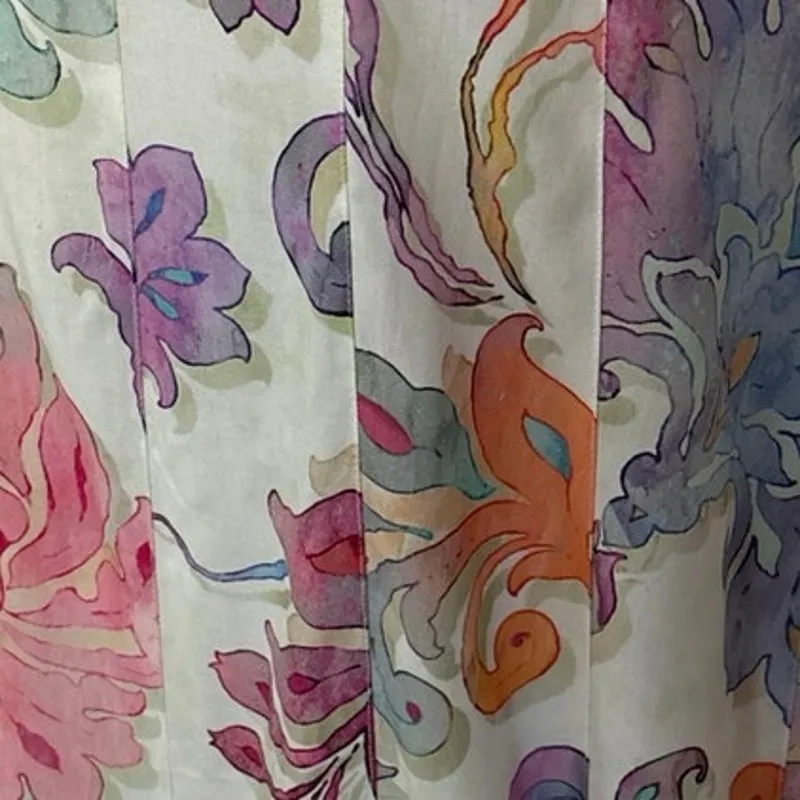 Soft Surroundings Size S Watercolor Floral Maxi Dress V Neck Sleeveless - Image 4