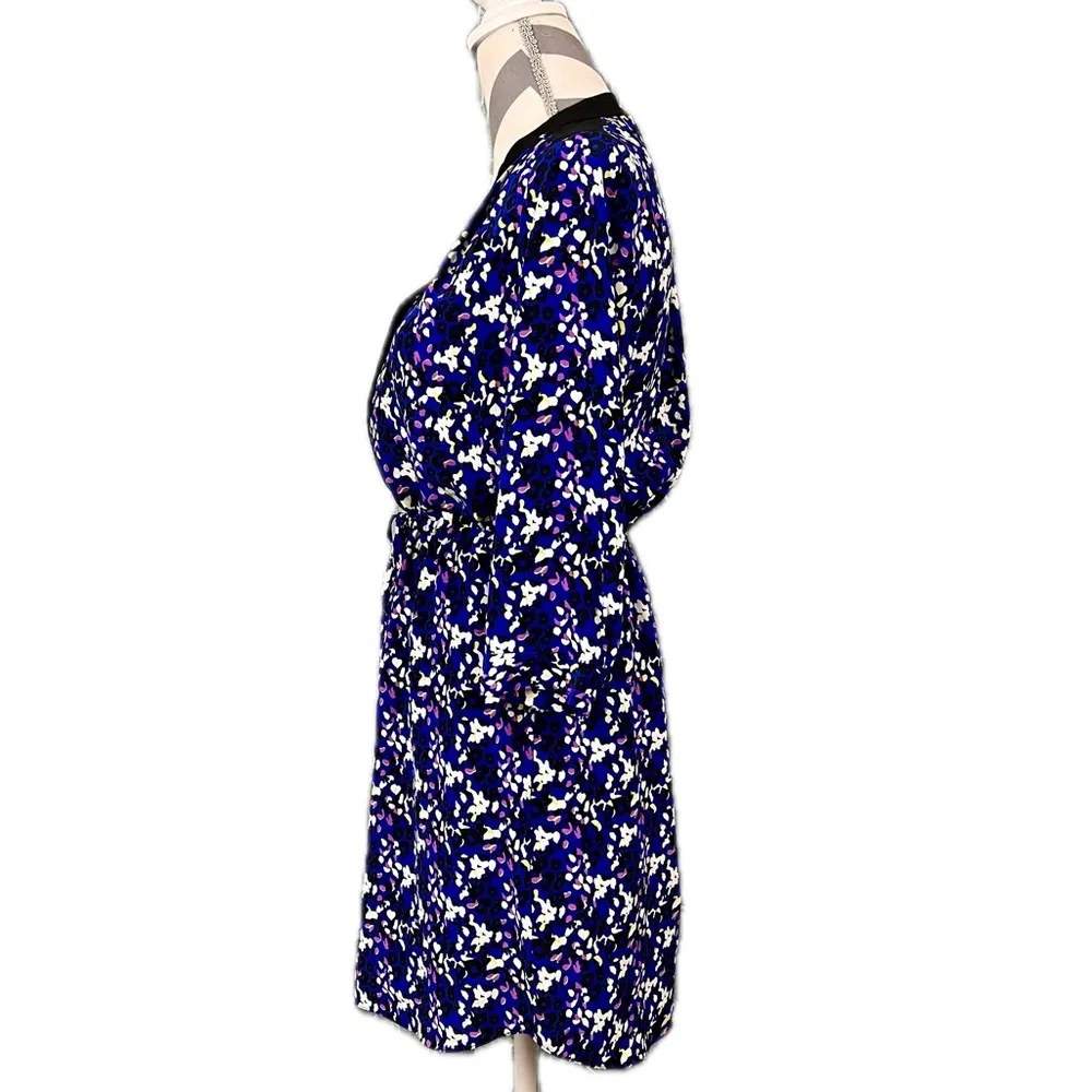 Diane Von Furstenberg Abstrat Foral 100% Silk Dress - Size 4 - Image 5