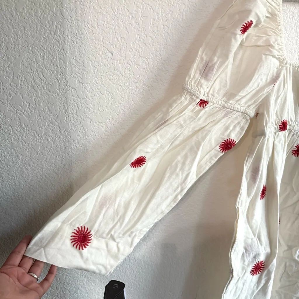 NEW Free People Womens Dress Emory Embroidered Midi Square Neck Size Small - Image 7