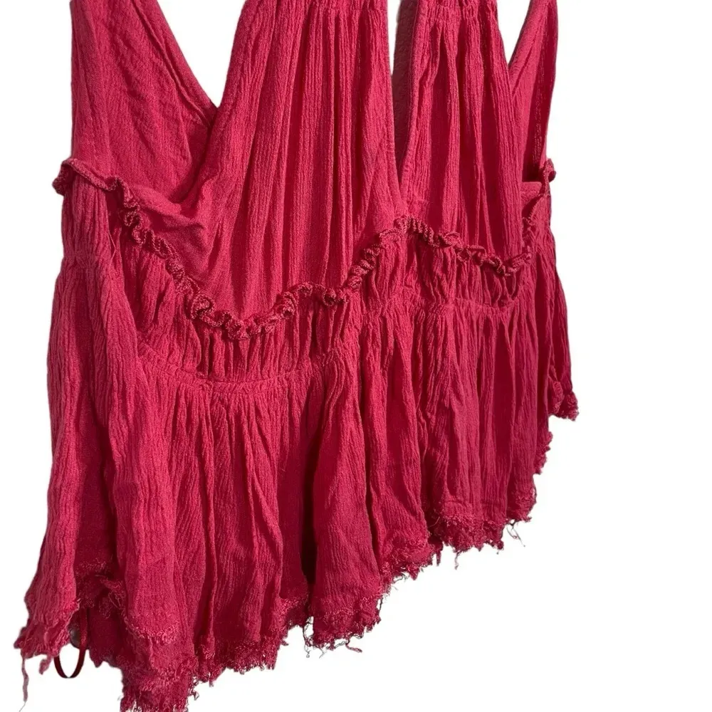 Altar'd State Altar’d State Halter Ruffle Boho Crop Blouse in Red Size XS - Image 4