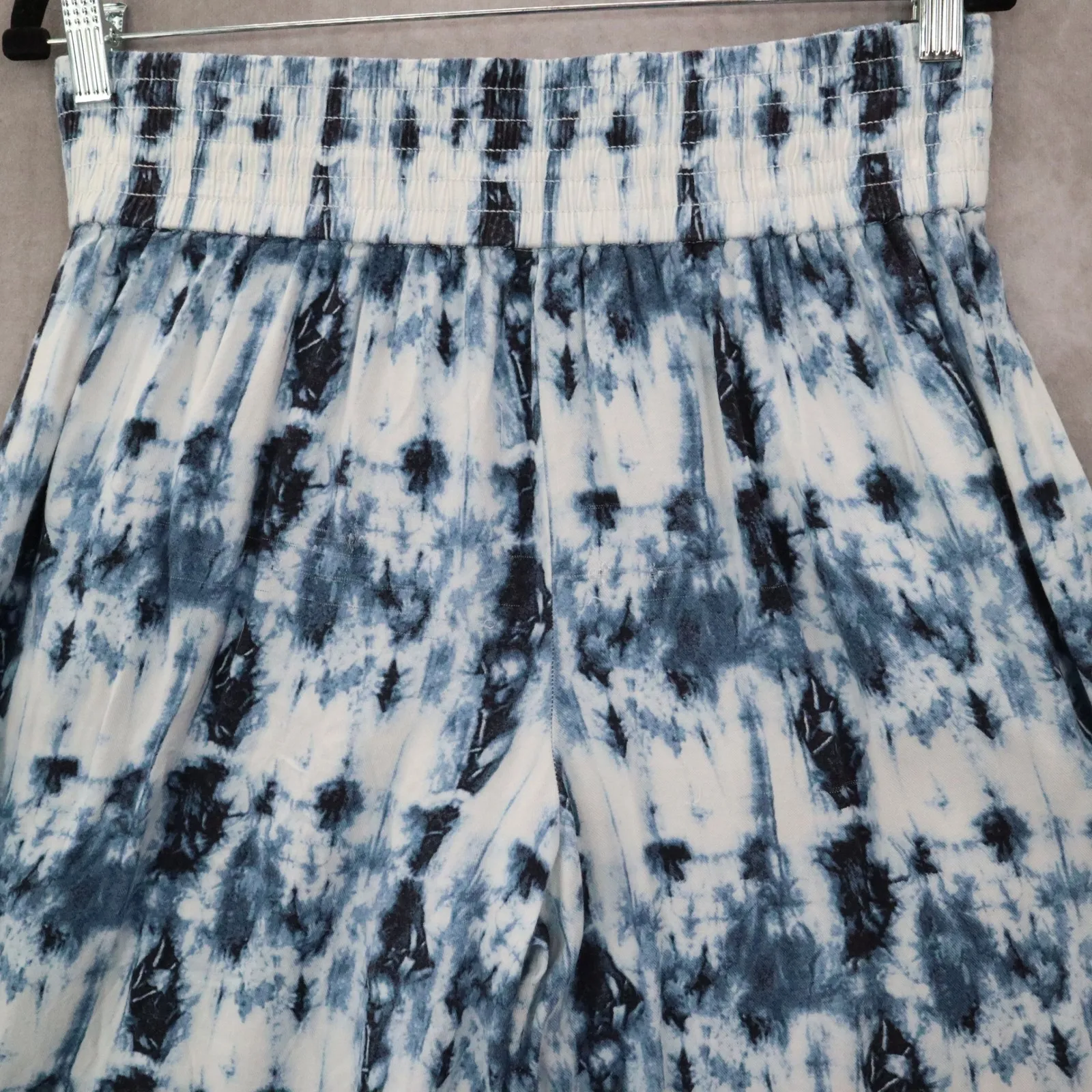 Time and Tru Tie Dye Wide Leg Pants Blue Boho Lounge Beach Pull On Flowy Medium - Image 7