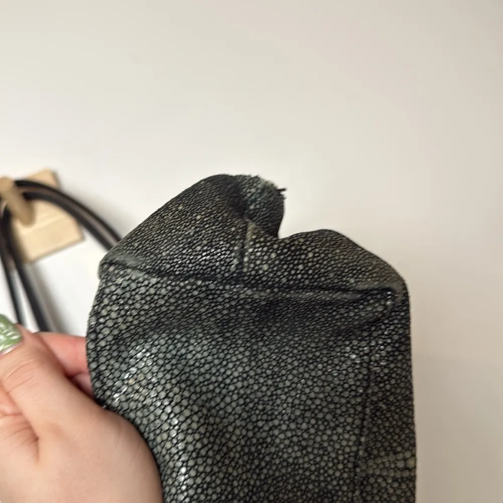 Vin Baker Women's Handbags Terra Italian Leather Speckled Green Shoulder Bag USA Black - Image 12