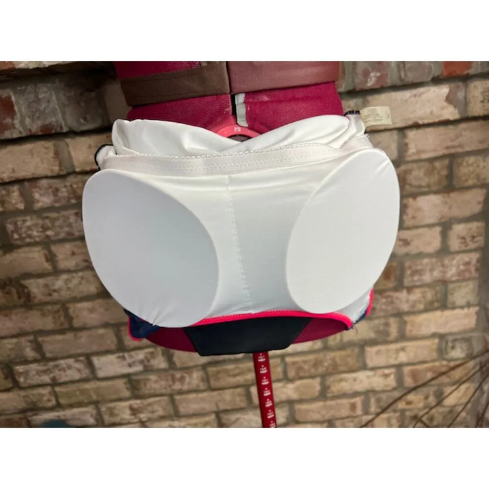 Relibeauty one piece swimsuit color blocked black blue pink racer back Size XL - Image 6