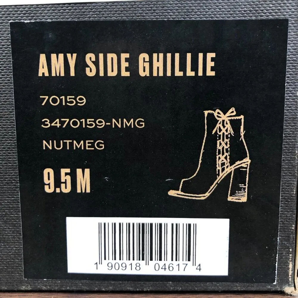 NEW Frye Amy Side Ghillie Suede Leather Open Toe Booties In Nutmeg Size 9.5M - Image 7