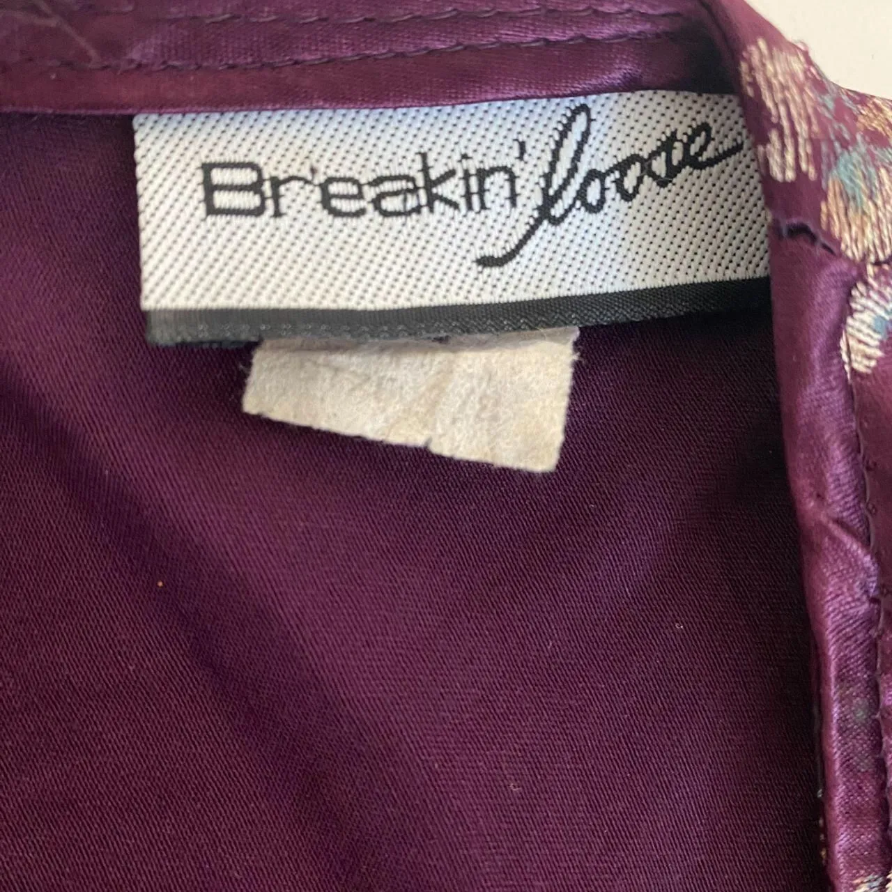 Dark Purple Burgundy Early 2000's Whimsygoth Floral Satin Midi Maxi Dress XS - Image 6