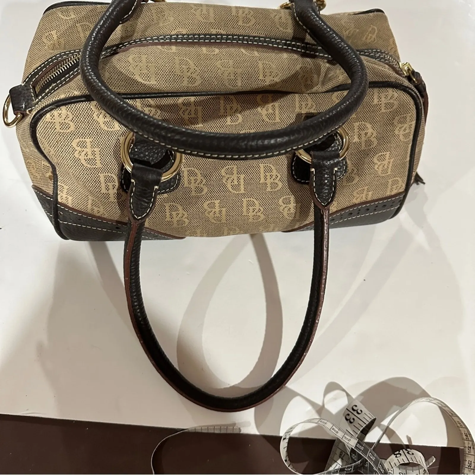 Vintage Dooney &‎ Bourke Canvas Leather Satchel Shoulder Bag - Image 3