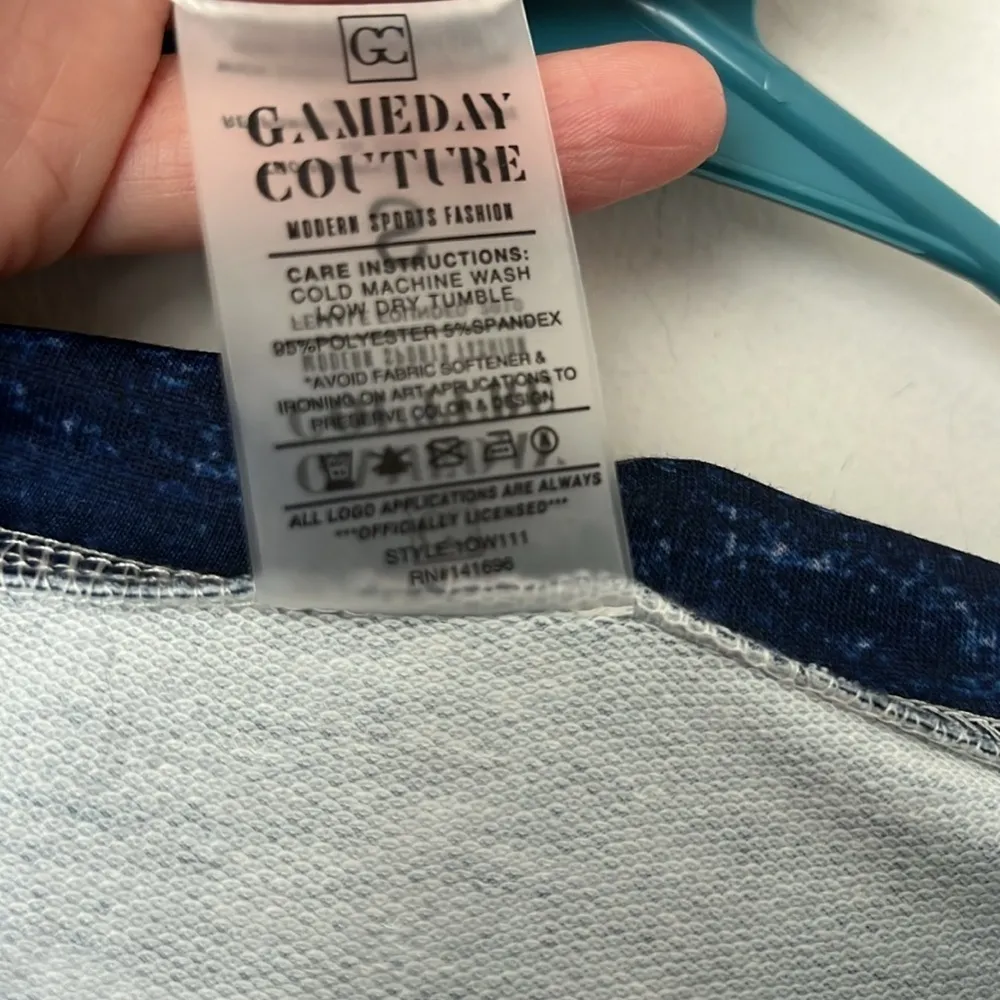 Gameday Couture White/Navy North Carolina Tar Heels Dip Dyed Hoodie Sz S ♟️ Blue - Image 8