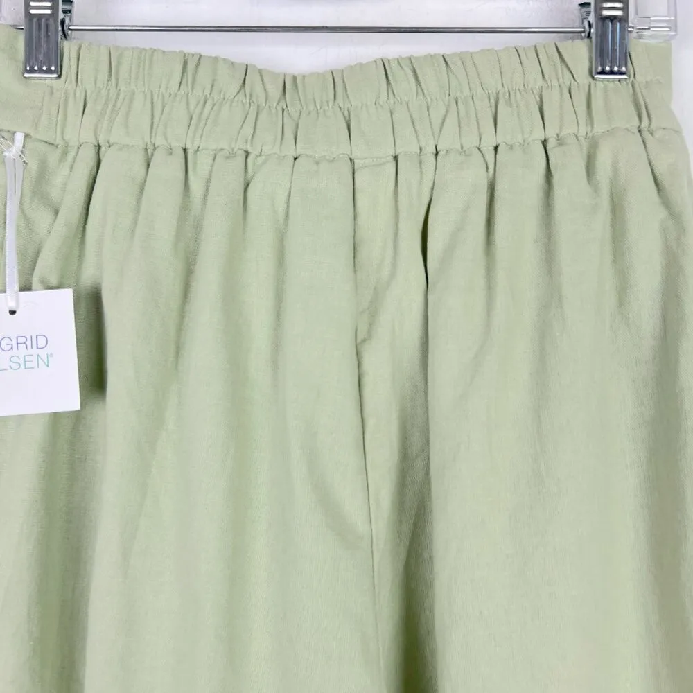 Sigrid Olsen NWT  Linen Blend Pleated Belted Pull On Shorts Green Size 4 NEW - Image 8