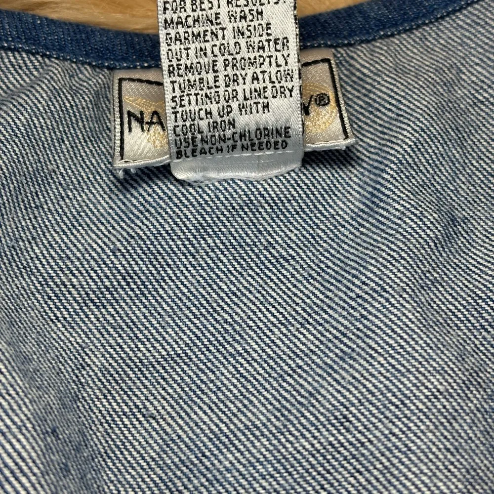 Napa Valley Vest Woman Size Large Denim with Embroidery Vintage Zip Up Y2K Blue - Image 12