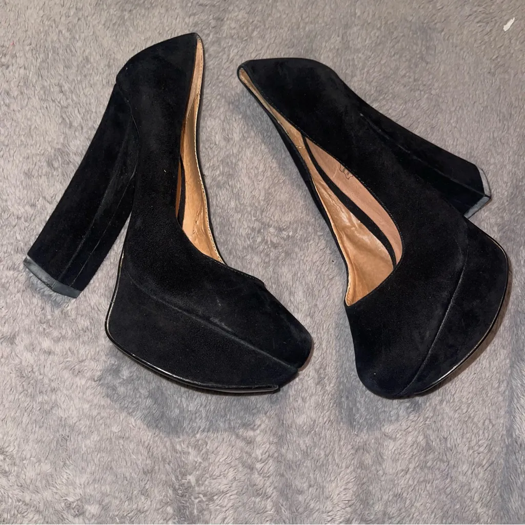 Aldo Black Chunky Heel Platform Shoes - Image 8