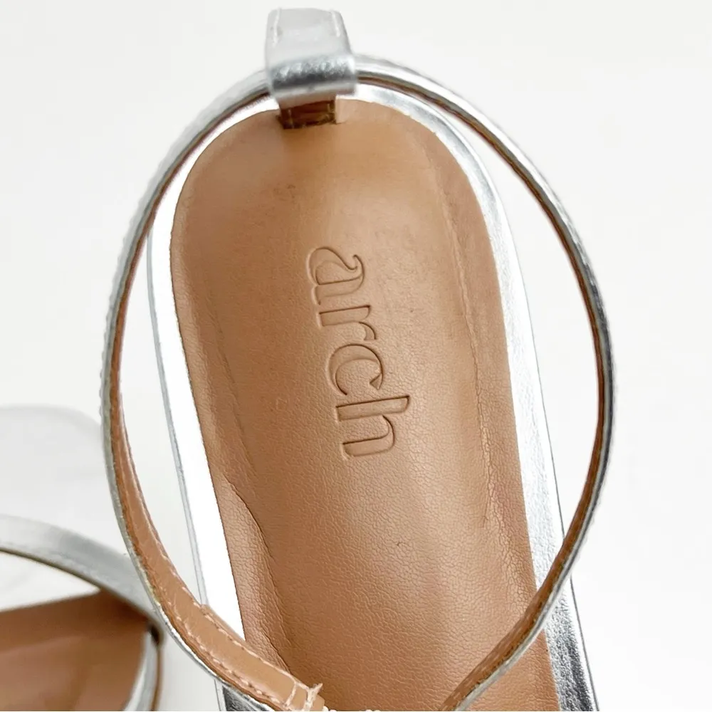 ARCH Lovestruck Silver Chrome Adjustable Ankle Straps Heart Inspired Heels 6.5 - Image 7