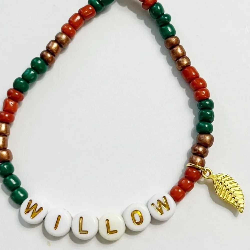 Tour Friendship Bracelet Willow Evermore Leaf Charm - Image 2