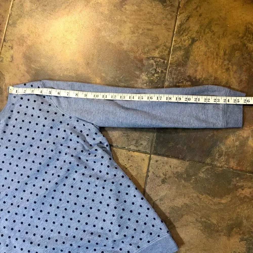 Kim Rodgers Women’s Blue Polkadot Sweatshirt Size Large - Image 5