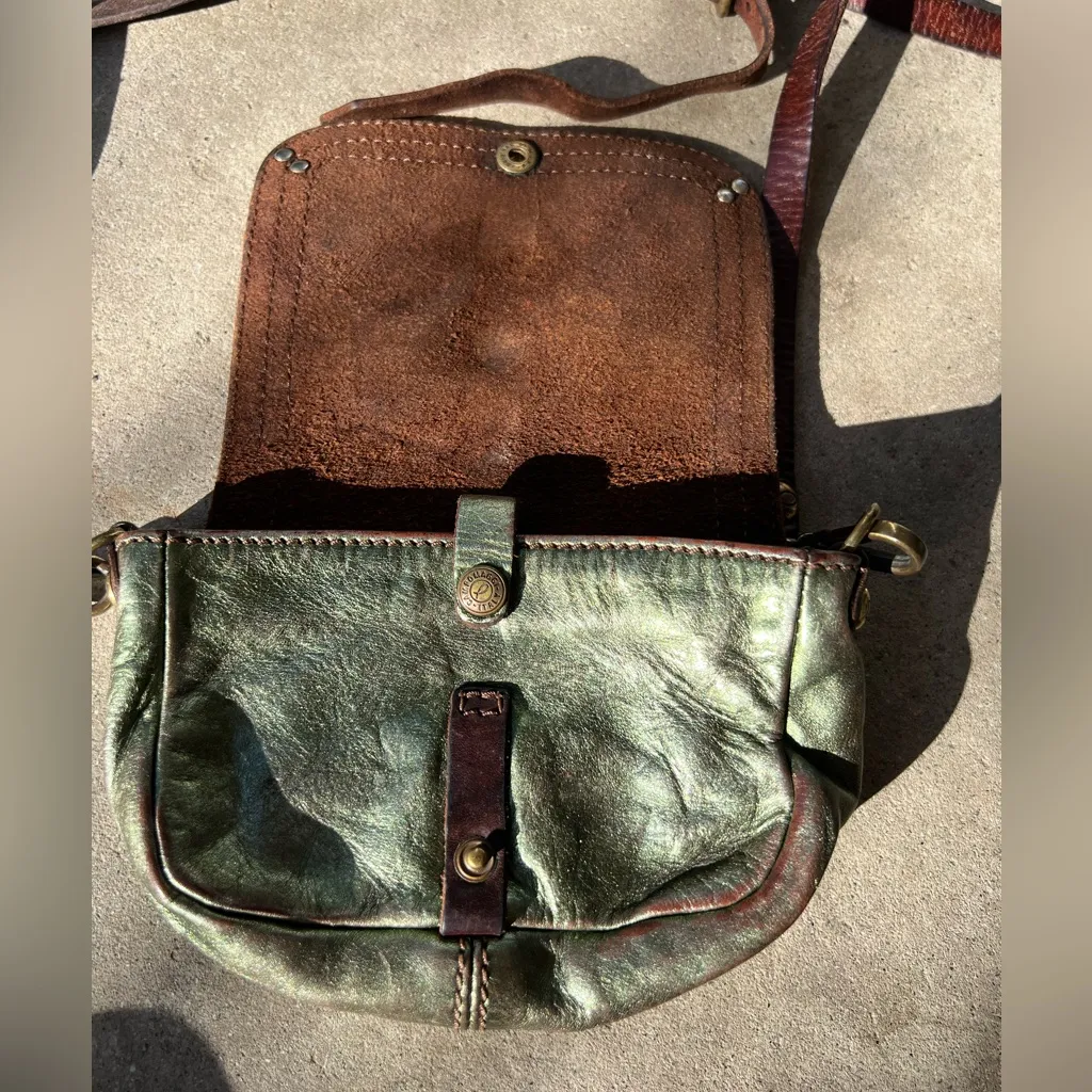 Vintage Campomaggi Metallic Green Leather Studs RARE 1961 5x7” Made in Italy - Image 15