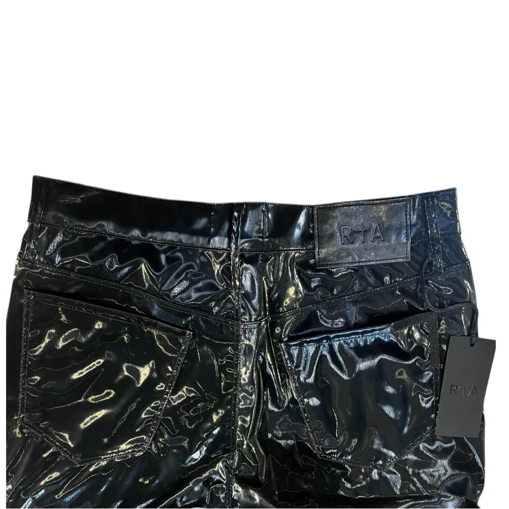 RtA‎ Shiny Black Vinyl Pants Size 30 - Image 5