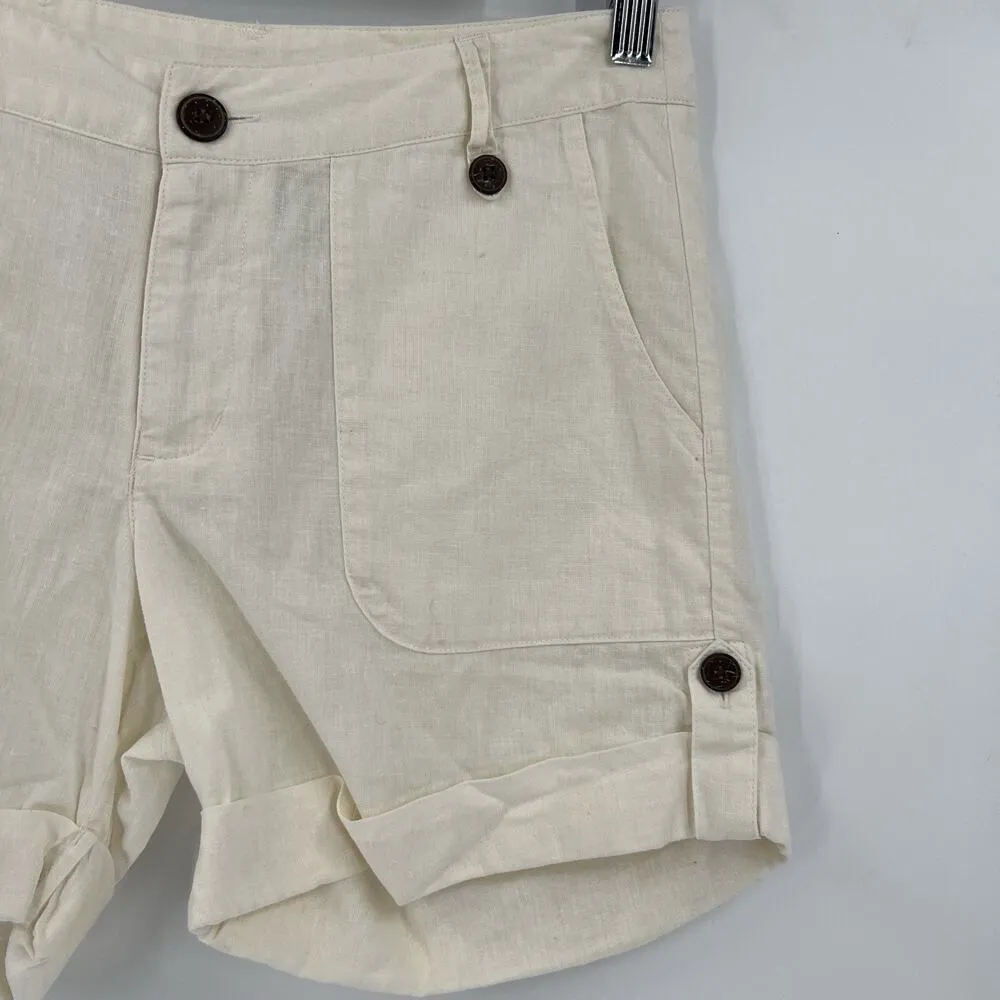 Patagonia Island Hemp Organic Cotton‎ Blend Cream Cuffed Shorts Women’s Size 2 - Image 4