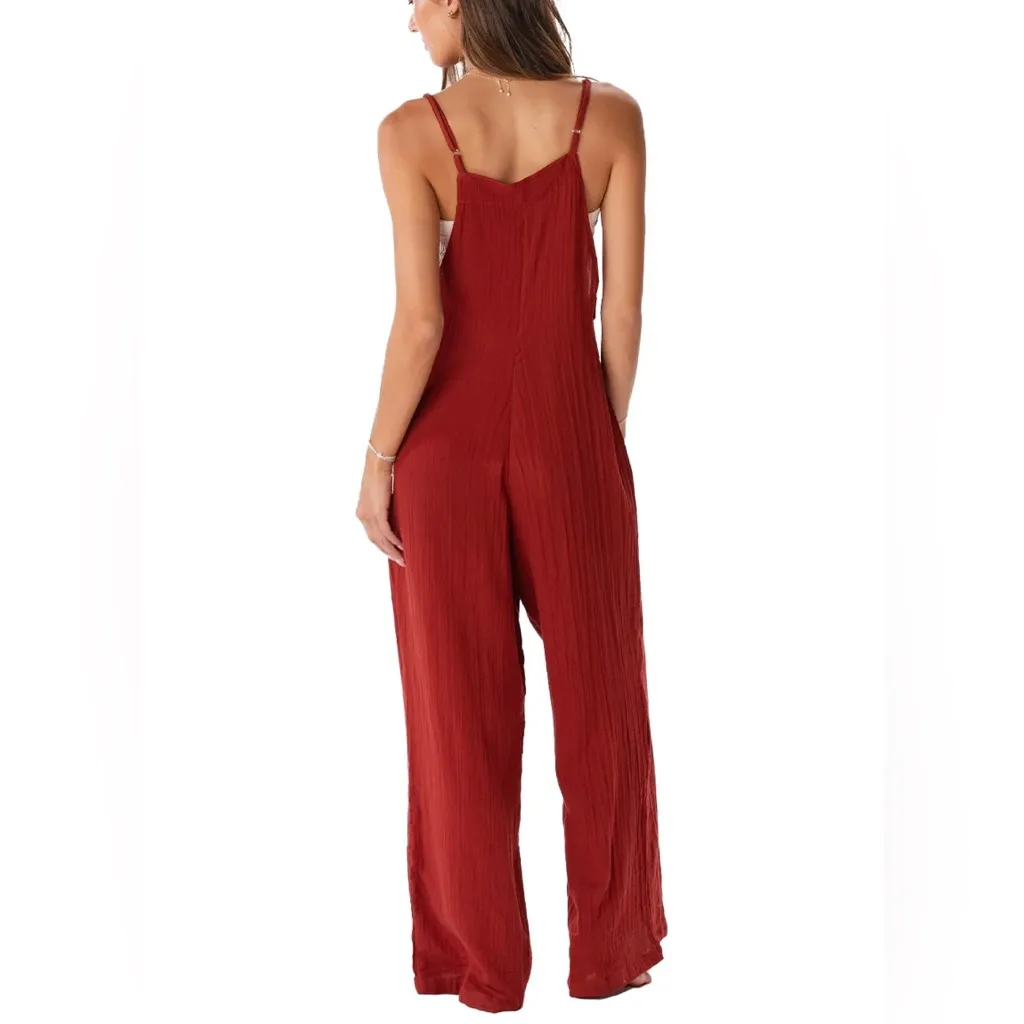Lotus and Luna Women's Rust Jumpsuit Brown Size M - Image 2