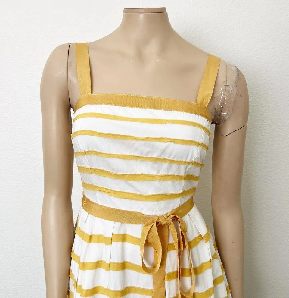[Anthropologie] Moulinette Soeurs Golden Yellow Striped Fit & Flare Dress Size 4 - Image 4