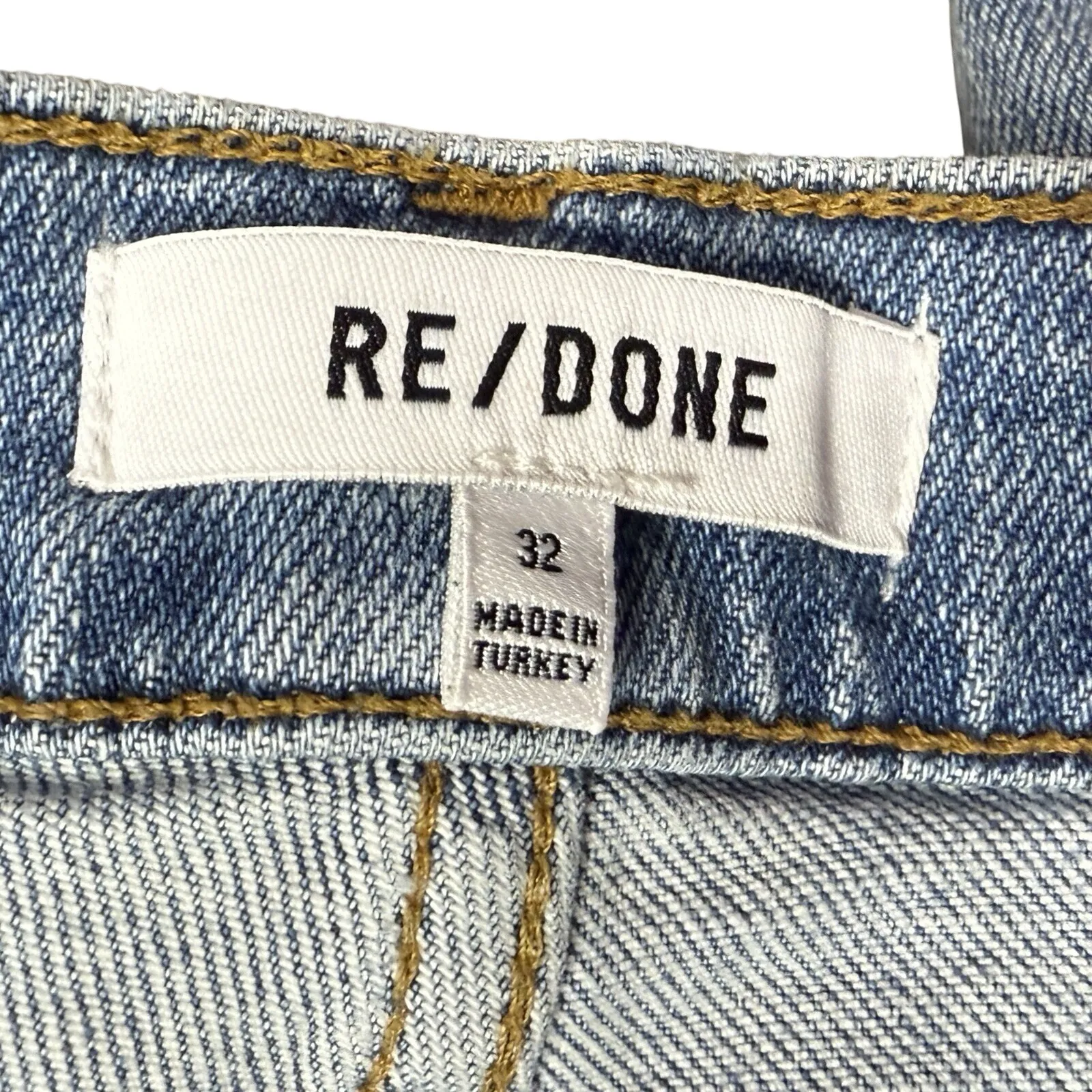 Re/done Jeans Womens Straight High Rise 70s Stove Pipe 32 x 27 Ankle Button Fly - Image 6