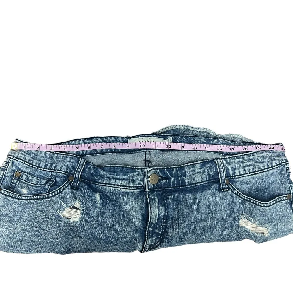 Torrid Womens Acid Wash Jean/Denim Cut-Off Distressed Shorts 22 5-Pocket Stretch - Image 8