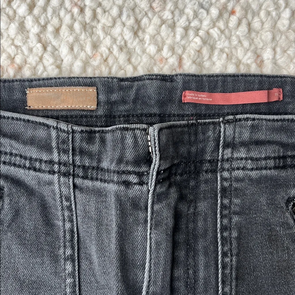 Anthropologie Pilcro Zip Moto Cargo Demilune Boot Jeans Washed Black 28 - Image 7