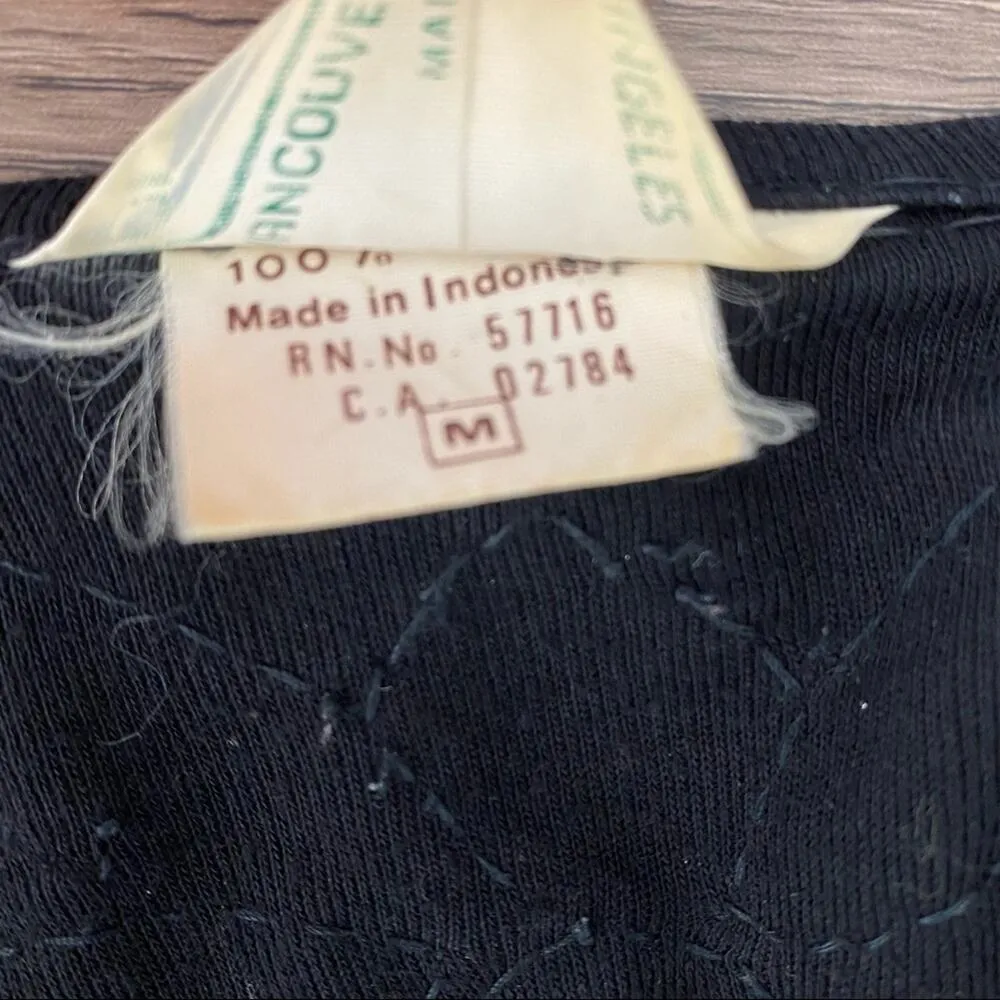 Vintage Black Sequin Beaded Open Rayon Cardigan Top size medium - Image 7