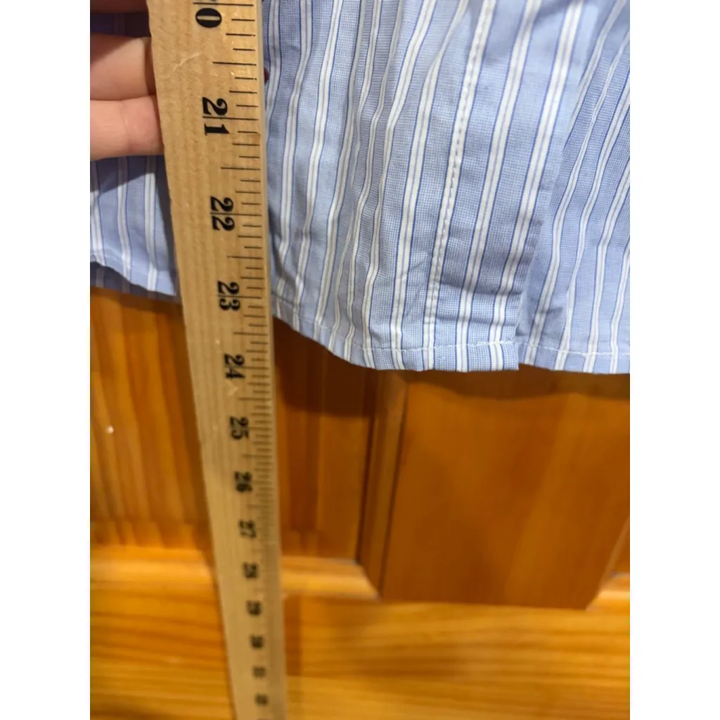 Gerard Darel Paris Blue White Stripe Cotton Blouse Top FR 36 US 4 French Chic - Image 6