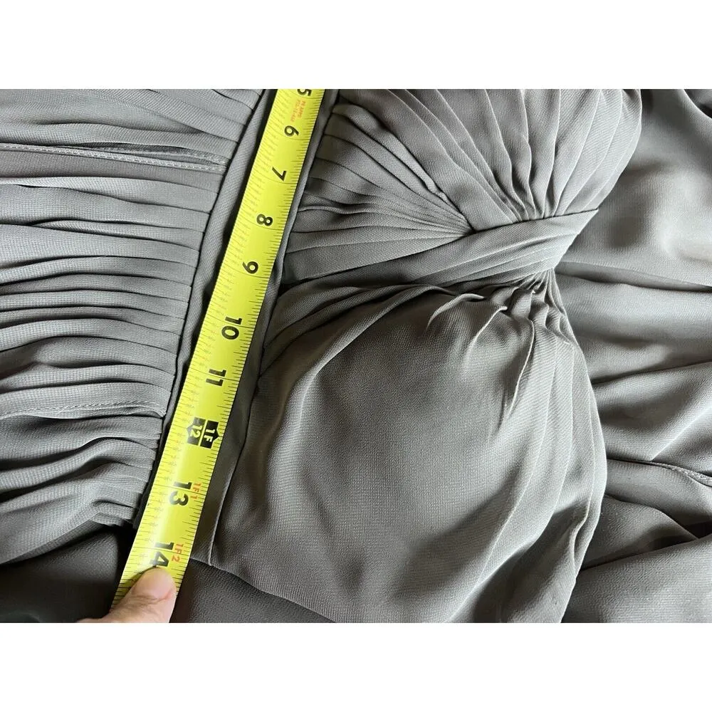 Jenny Yoo Prom Dress Sz 6 Formal Taupe Gray Strapless Long Bridesmaid Gown - Image 15