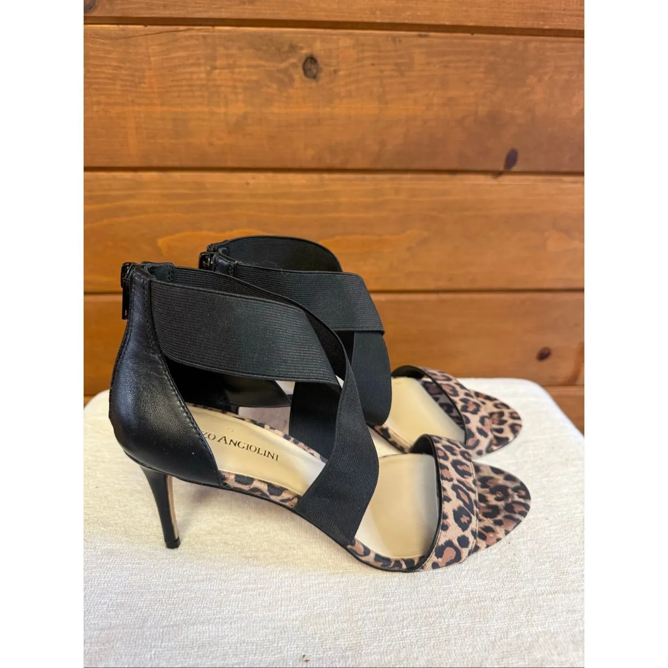 Enzo Angiolini Aydria dress sandal black /leopard print Sz 7.5 NWOB - Image 2