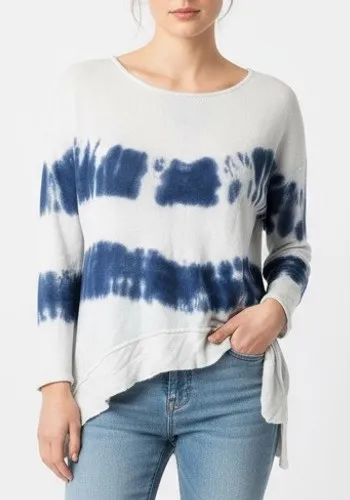 Vintage Havana Tie Dye Lightweight Sweater Top Womens Medium Blue White Duster - Image 1