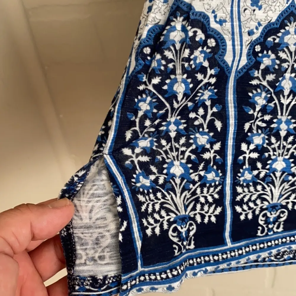 Lucky Brand shirt NWT xs tassel boho blue‎ floral - Image 9