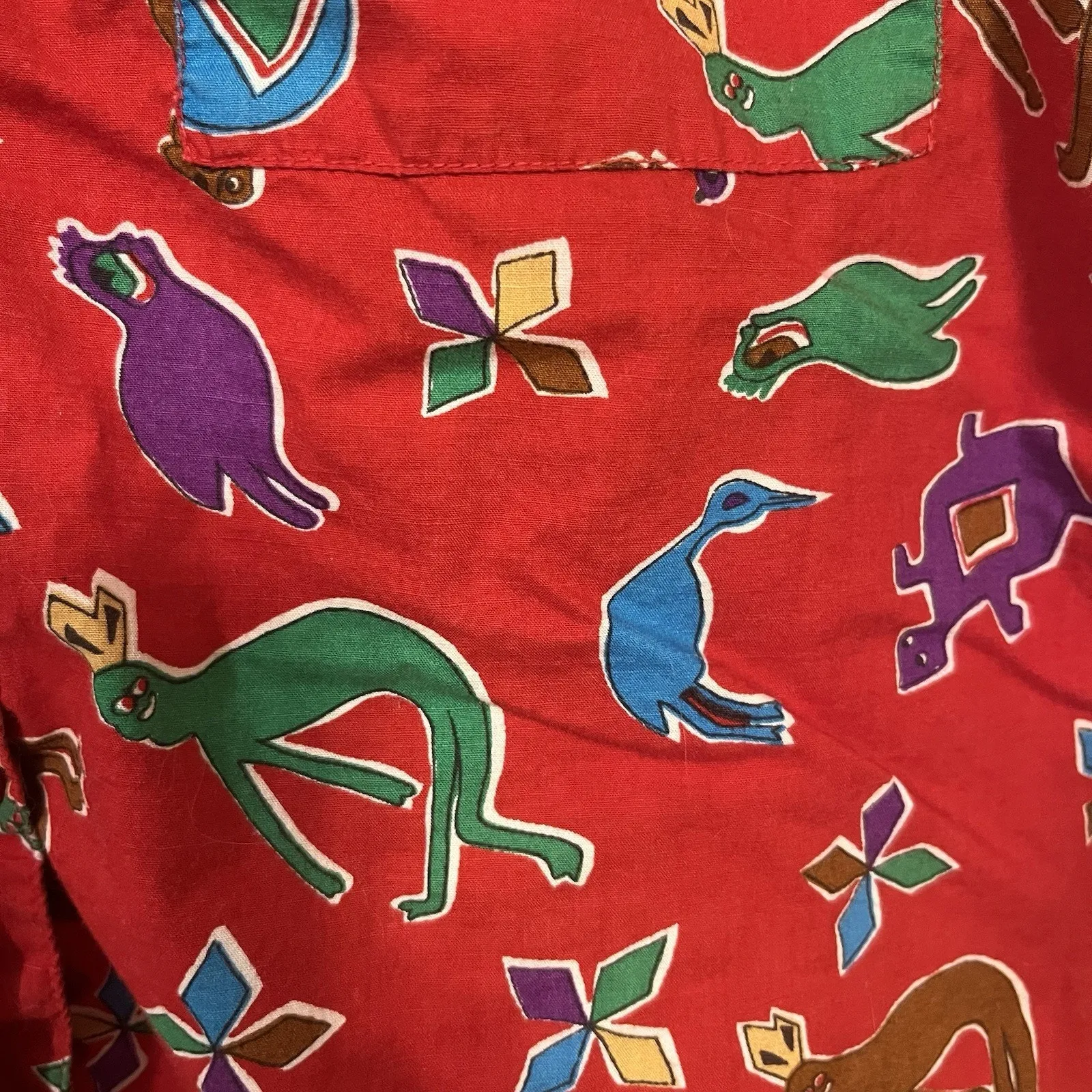 Vintage 80s Hunt Club Oversized Abstract Animal Print Shirt - Image 3