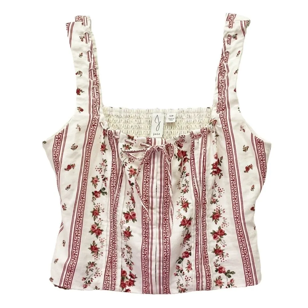 Joie Linen Blend Floral Stripe Two Piece Set Top & Maxi Skirt Size Small Boho - Image 8