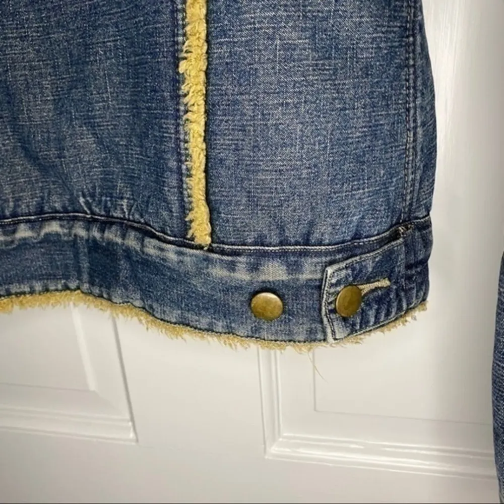 Vintage Generation Sherpa Lines Denim Jacket Y2K Size Large Blue - Image 6