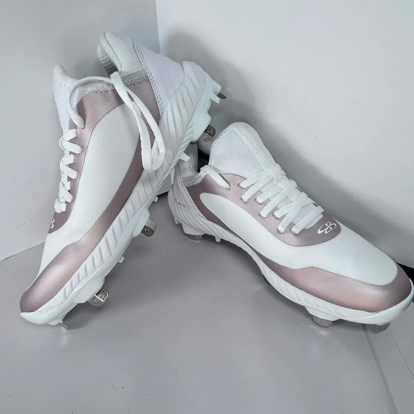 NWOT Boombah Balistic Metallic‎ Metal Softball Cleat Women's Size 6.5 White - Image 6
