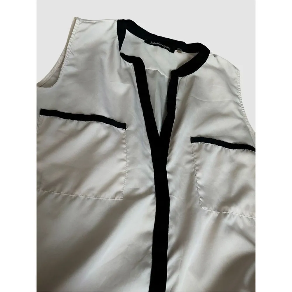 Jennifer Grace size small/medium (no tag) baby pink and black outlined tank top - Image 4