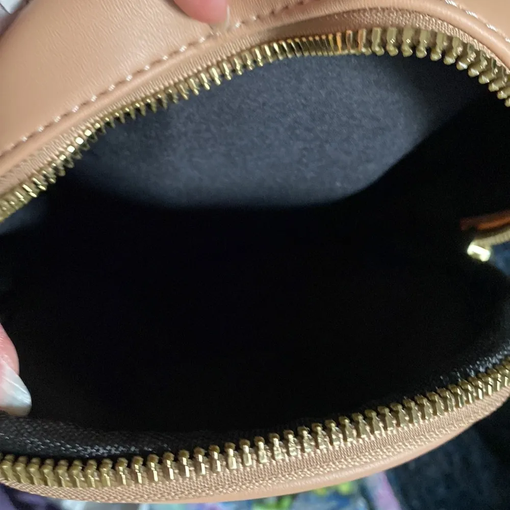 Alyssa Piju Compact Colorblock Crossbody Bag Purse Cell Phone Wallet Tan - Image 6