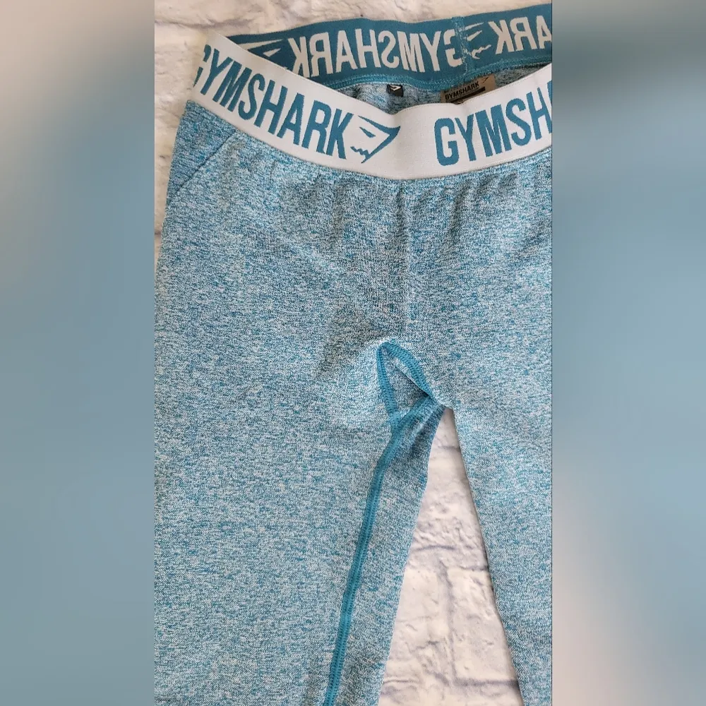 Gymshark Flex Teal Blue Crop Workout Leggings Size M - Image 12